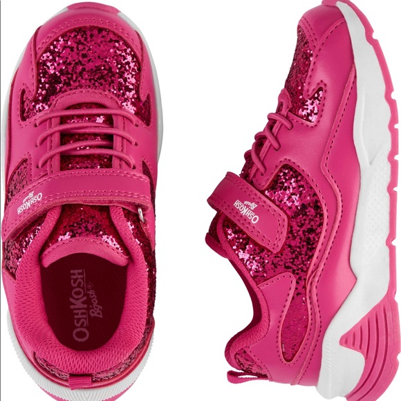 hot pink glitter tennis shoes
